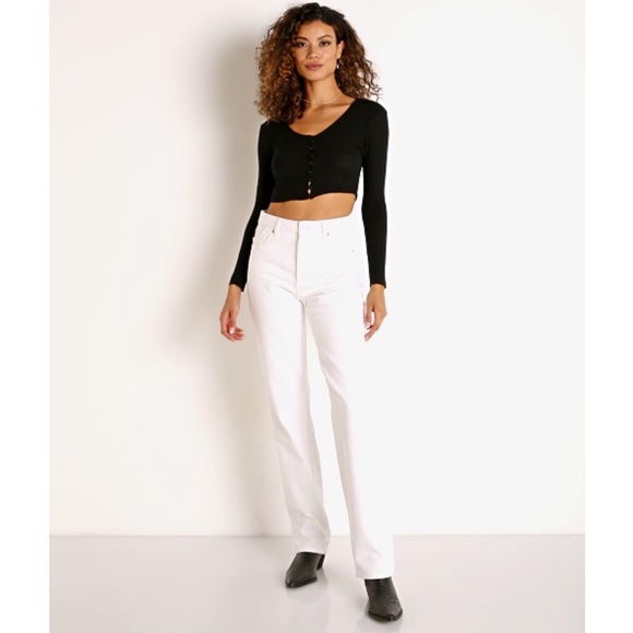 NWOT Rollas Classic High Rise Straight Leg Jean in Vintage White size 26 - Picture 5 of 16